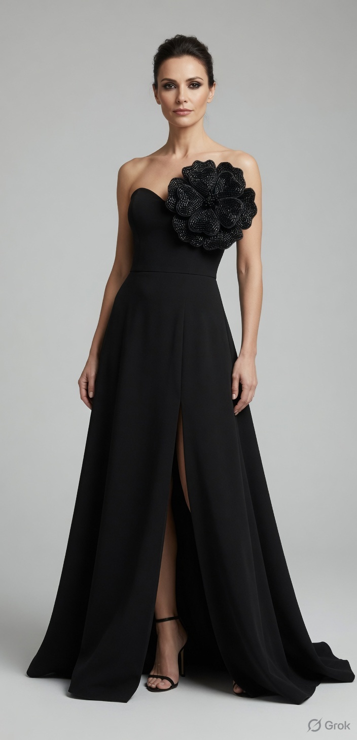 Black motif as a gown