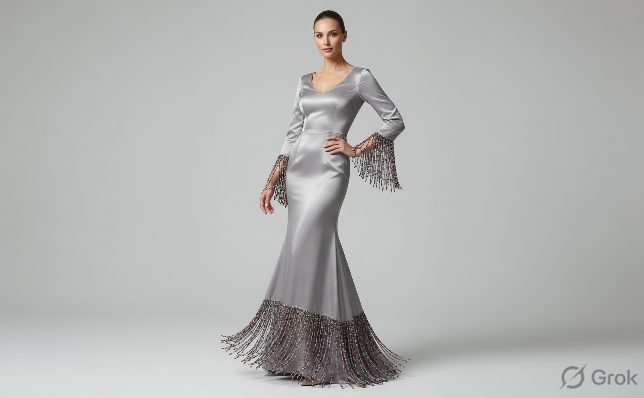 Fringe trim as a gown