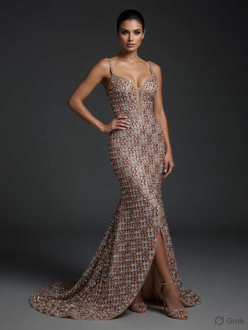 Crystal piece as a gown