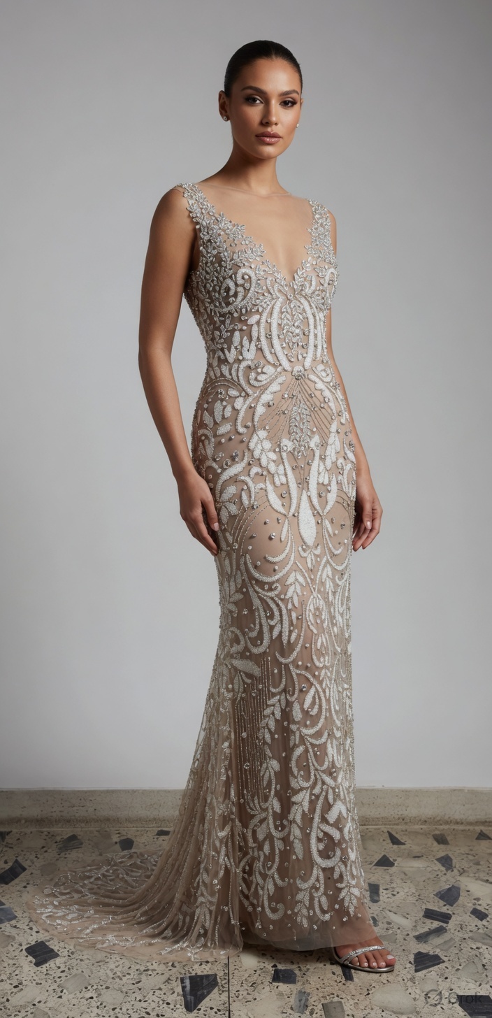Silver panel as a gown
