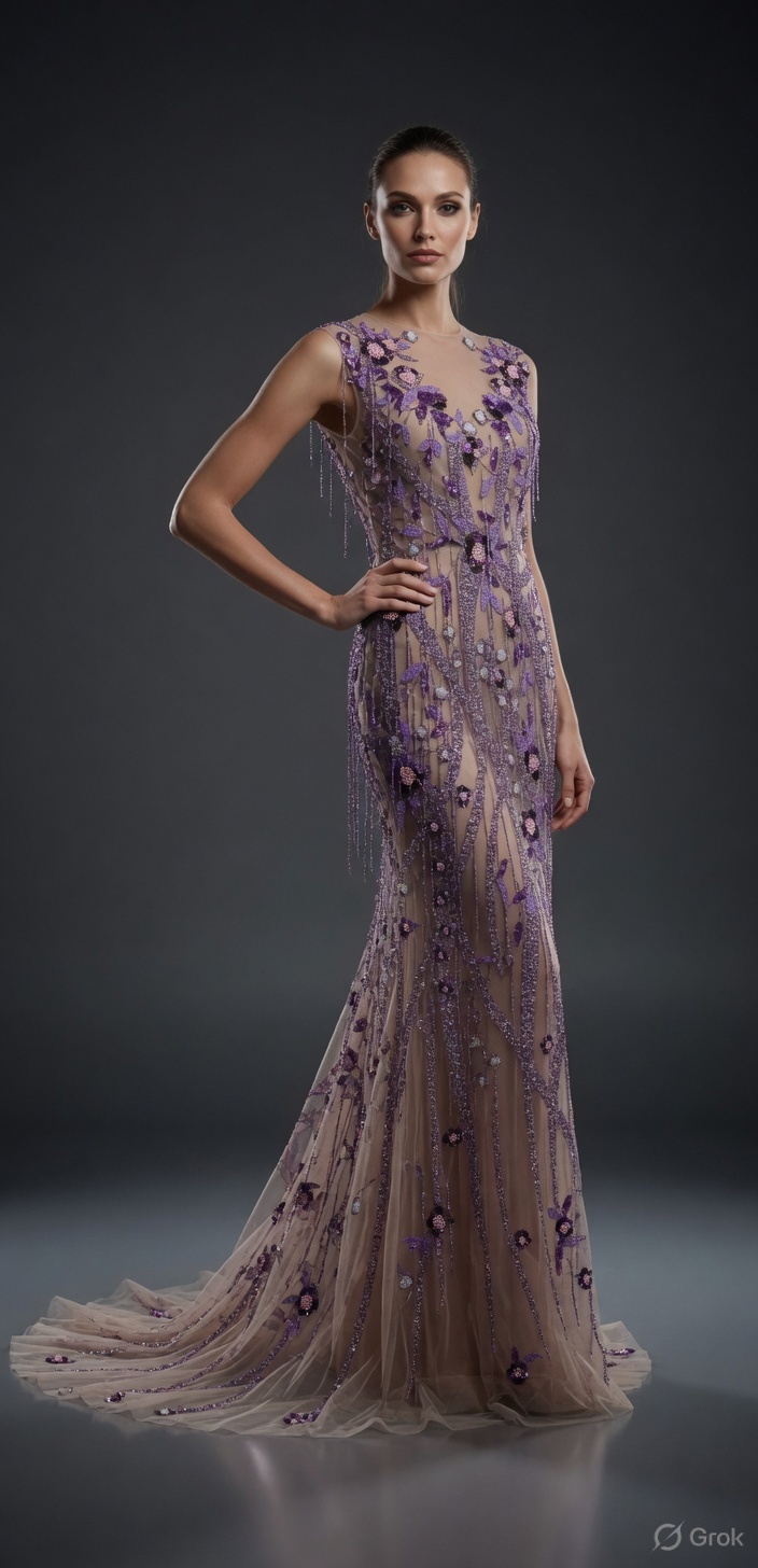 Panel sample as a gown