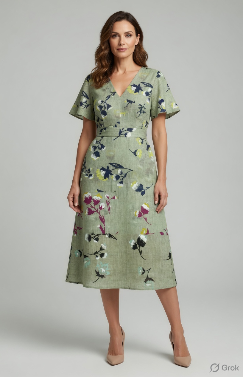 Printed linen as a dress